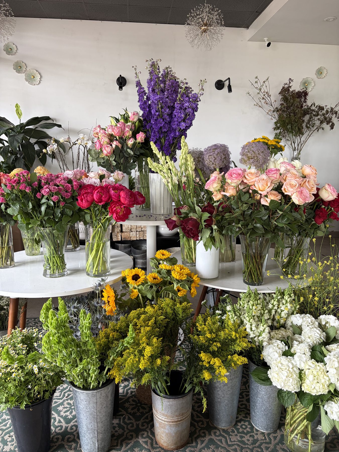 A colorful flower market
